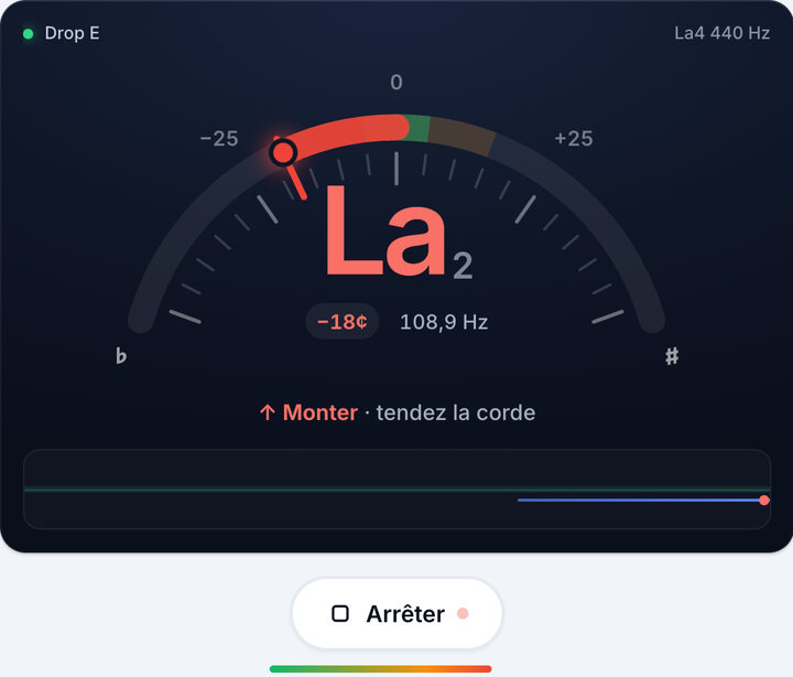 Jouez une corde à la fois – Accordage Drop E