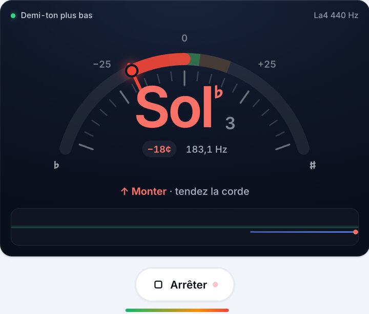 Jouez une corde à la fois – Accordage Demi-ton plus bas