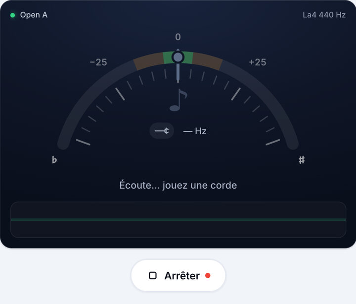 Lancez l’accordeur – Accordage Open A