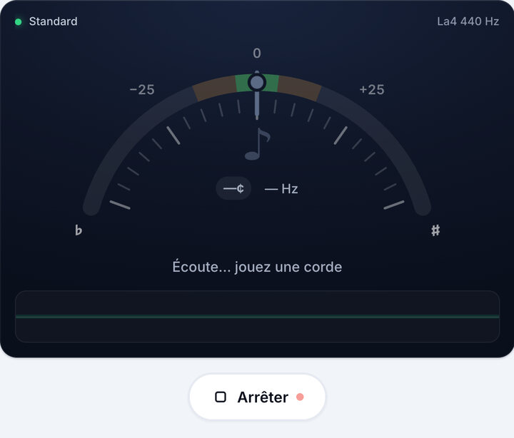 Lancez l’accordeur – Accordage Standard