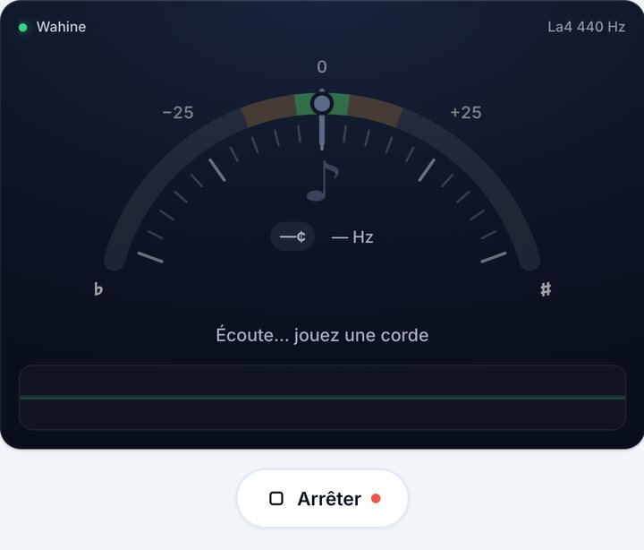 Lancez l’accordeur – Accordage Wahine