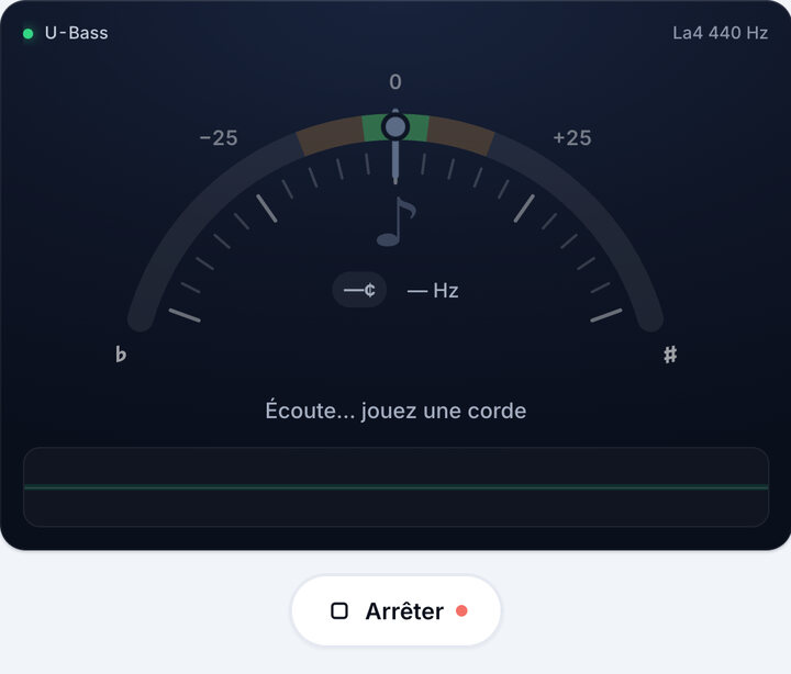 Lancez l’accordeur – Accordage U-Bass