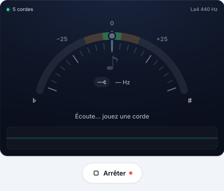 Lancez l’accordeur – Accordage 5 cordes – Violon