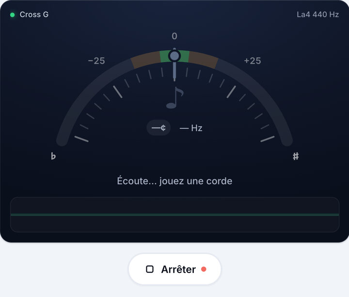 Lancez l’accordeur – Accordage Cross G – Violon