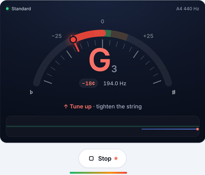 Pick a tuning and play – Online Guitar Tuner