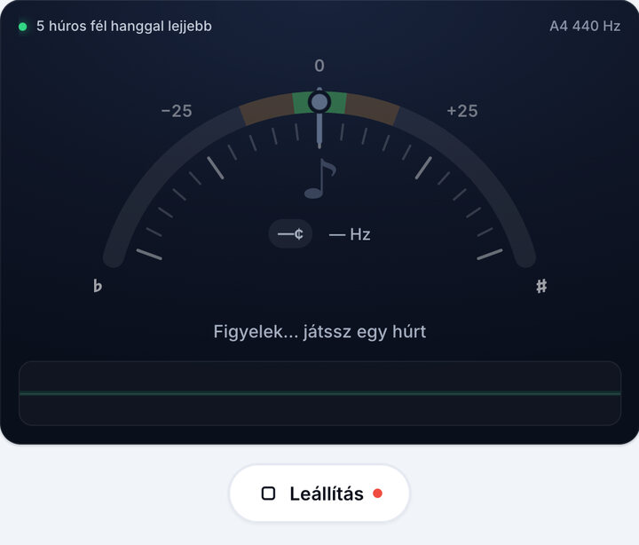 Indítsd el a hangolót – Basszusgitár 5 húros fél hanggal lejjebb hangolás