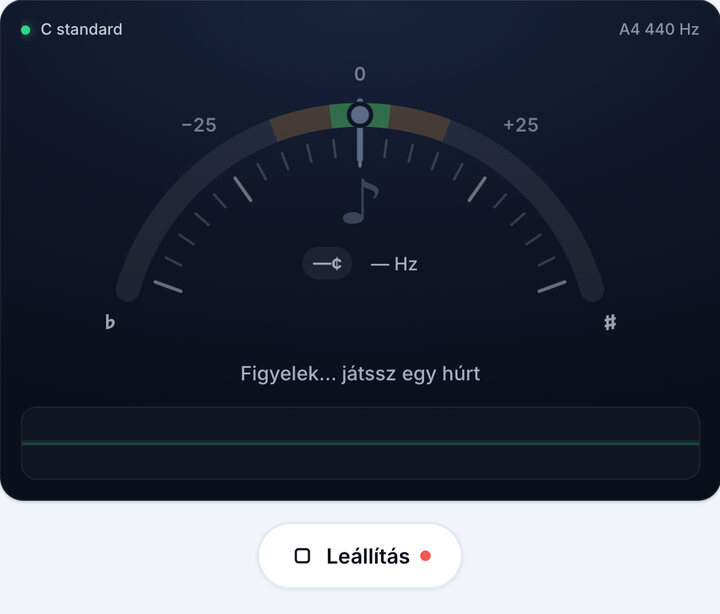 Indítsd el a hangolót – Basszusgitár C standard hangolás
