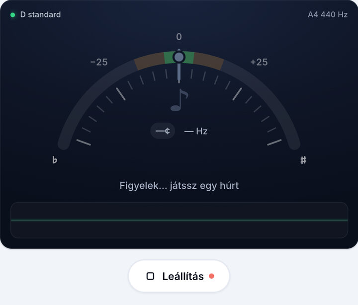 Indítsd el a hangolót – Basszusgitár D standard hangolás