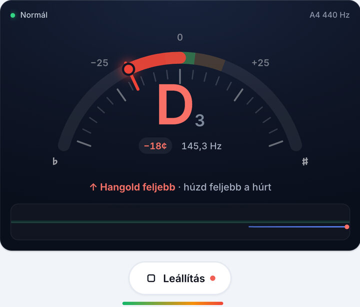 Egyszerre egy húrt játssz – Online csellóhangoló