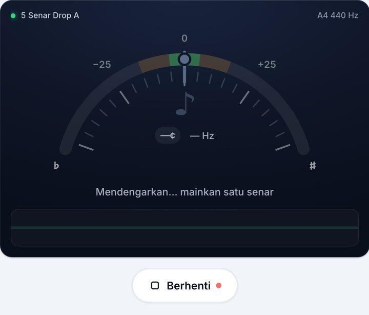 Mulai tuner – Stem 5 Senar Drop A Bas