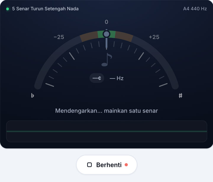 Mulai tuner – Stem 5 Senar Turun Setengah Nada Bas