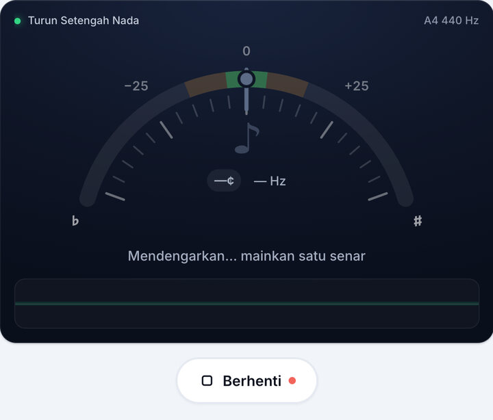 Mulai tuner – Stem Turun Setengah Nada