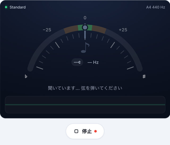 マイクを許可する – オンラインギターチューナー