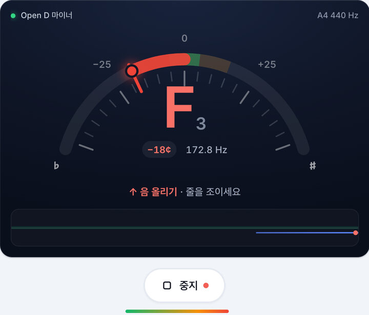 한 줄씩 연주하기 – Open D 마이너 튜닝