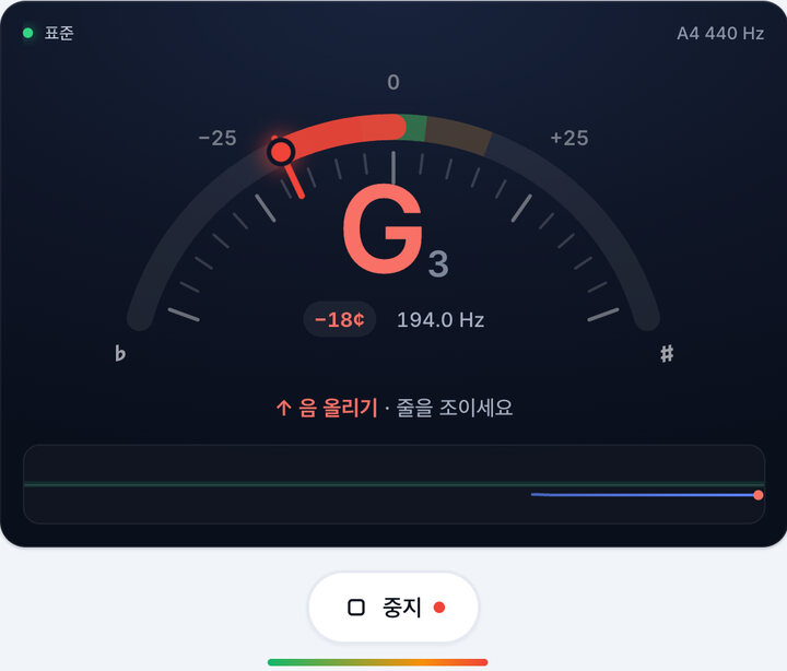 튜닝을 고르고 연주하기 – 온라인 기타 튜너