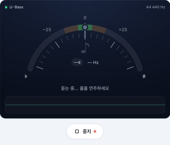 튜너 시작하기 – U-Bass 튜닝