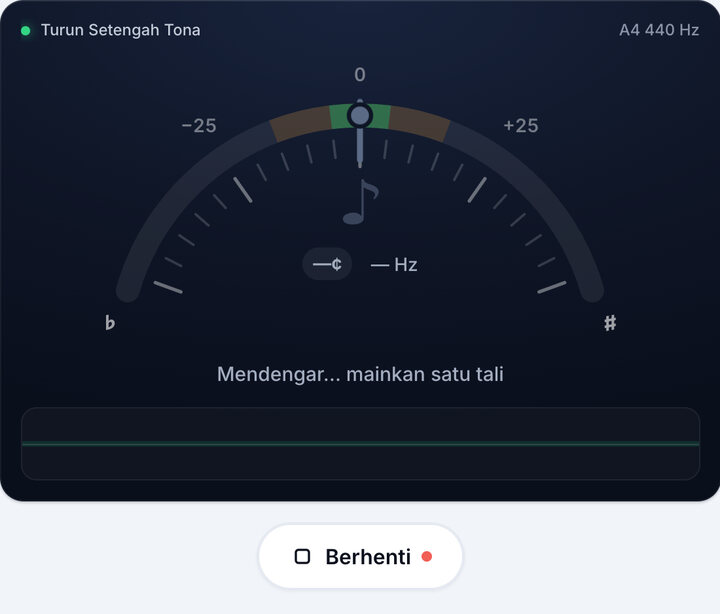 Mulakan tuner – Tala Bass Turun Setengah Tona