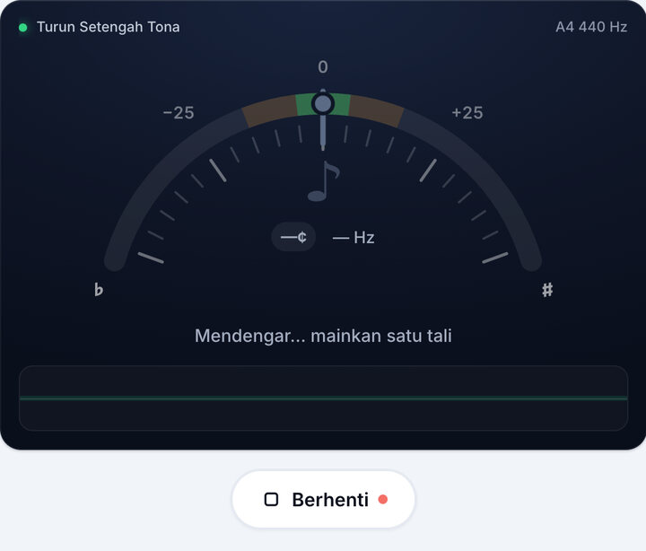 Mulakan tuner – Tala Turun Setengah Tona