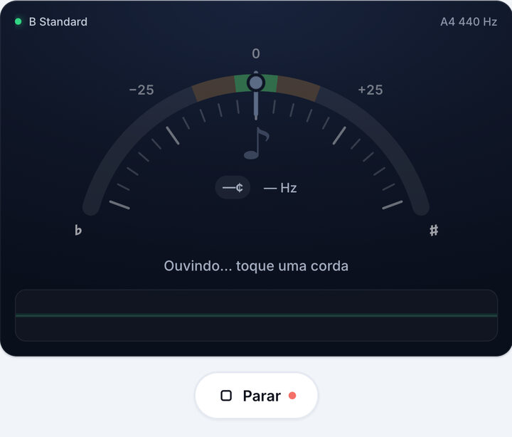 Inicie o afinador – Afinador de Guitarra Barítono