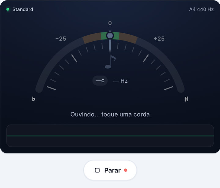 Inicie o afinador – Afinador de Guitarra