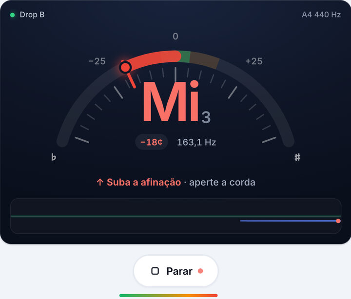 Toque uma corda de cada vez – Afinação Drop B