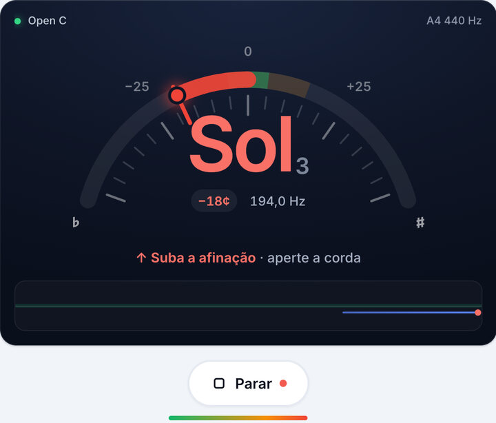 Toque uma corda de cada vez – Afinação Open C