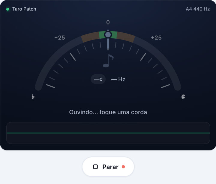 Inicie o afinador – Afinação Taro Patch