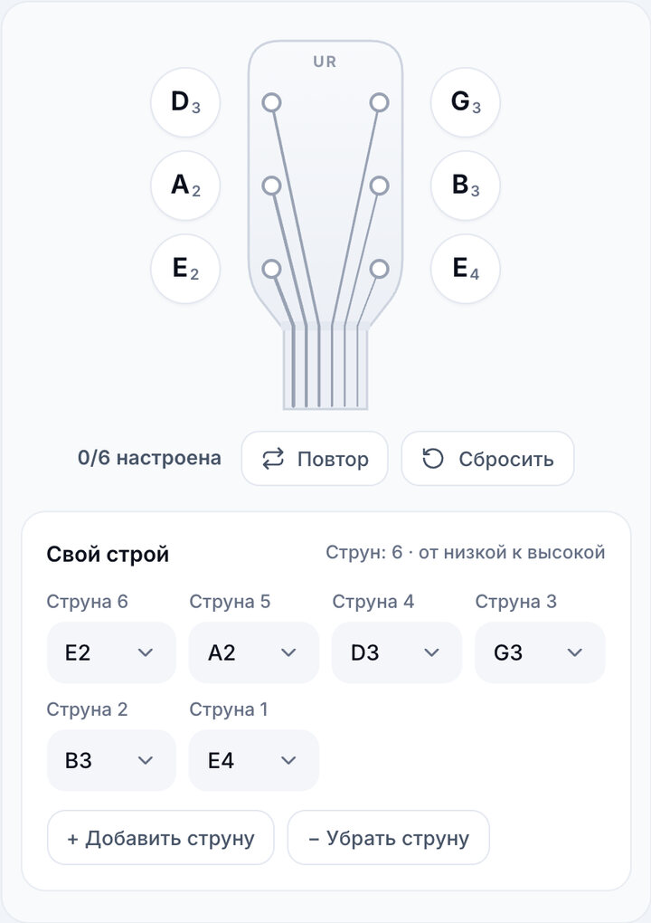 Задайте каждую струну – Тюнер для своего строя