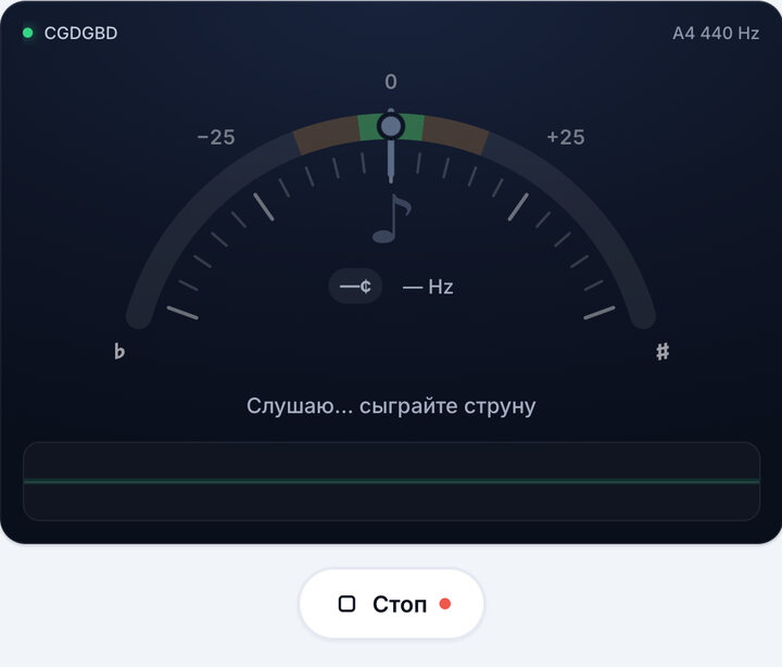 Запустите тюнер – Строй CGDGBD