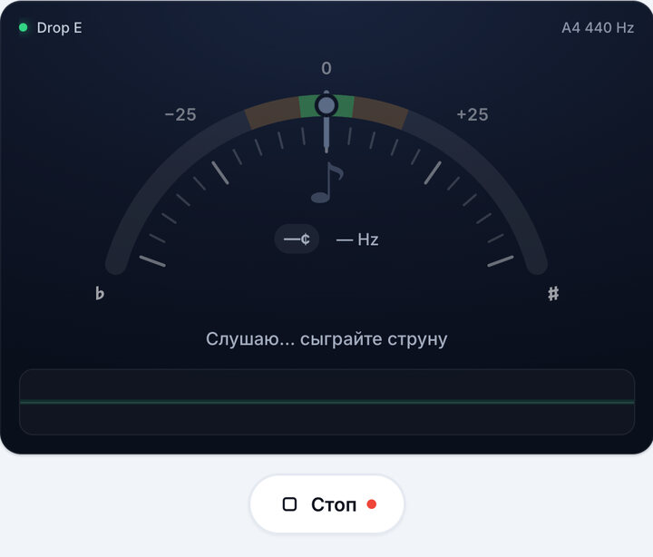 Запустите тюнер – Строй Drop E