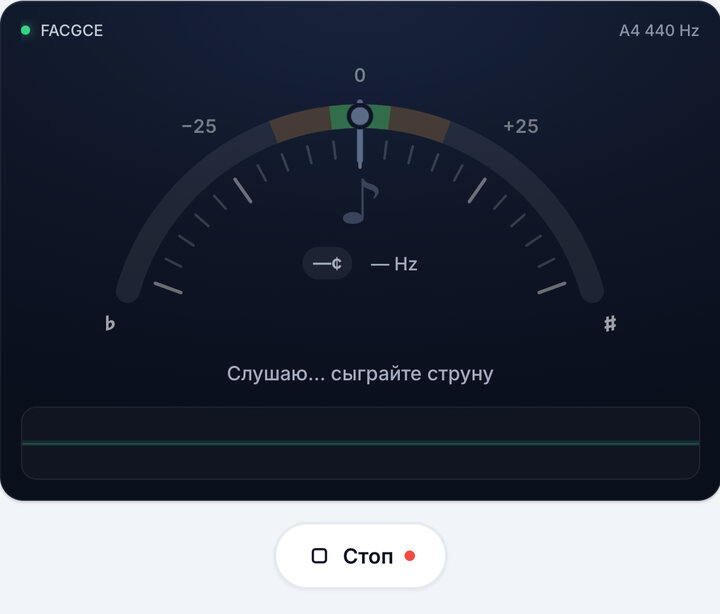 Запустите тюнер – Строй FACGCE