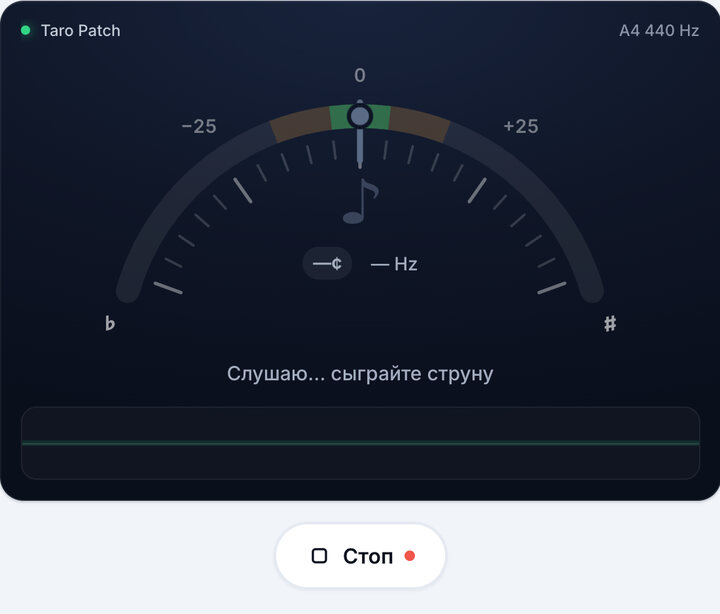 Запустите тюнер – Строй Taro Patch