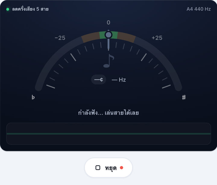 เริ่มจูนเนอร์ – จูน ลดครึ่งเสียง 5 สาย ของเบส