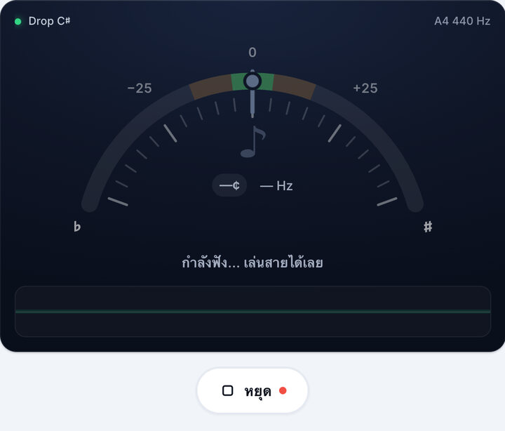 เริ่มจูนเนอร์ – จูน Drop C♯