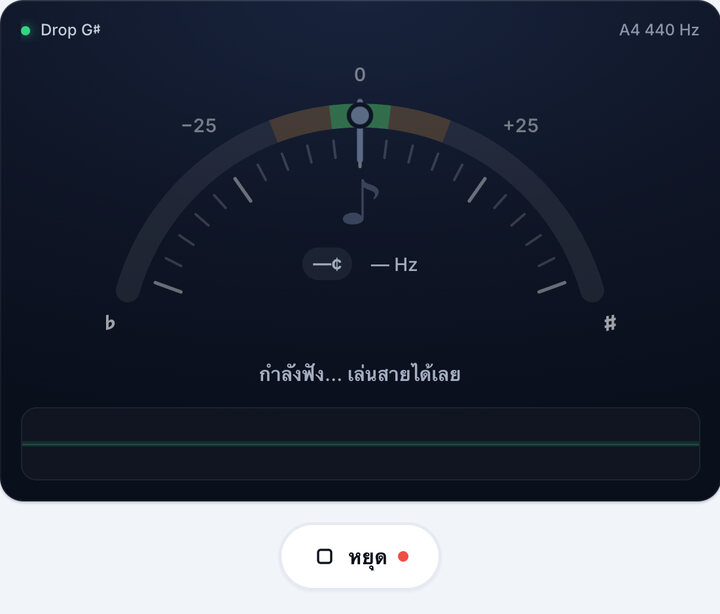 เริ่มจูนเนอร์ – จูน Drop G♯