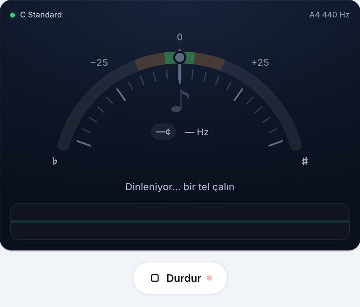 Akort aletini başlatın – C Standard Bas Akordu