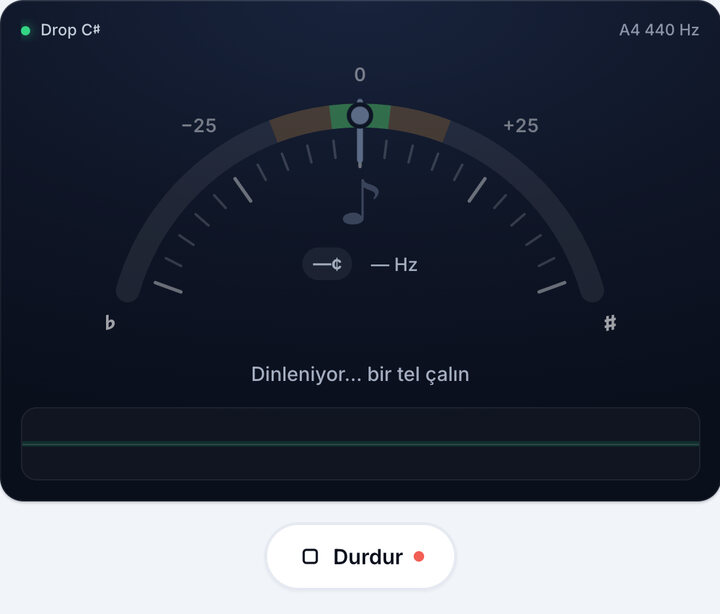 Akort aletini başlatın – Drop C♯ Bas Akordu
