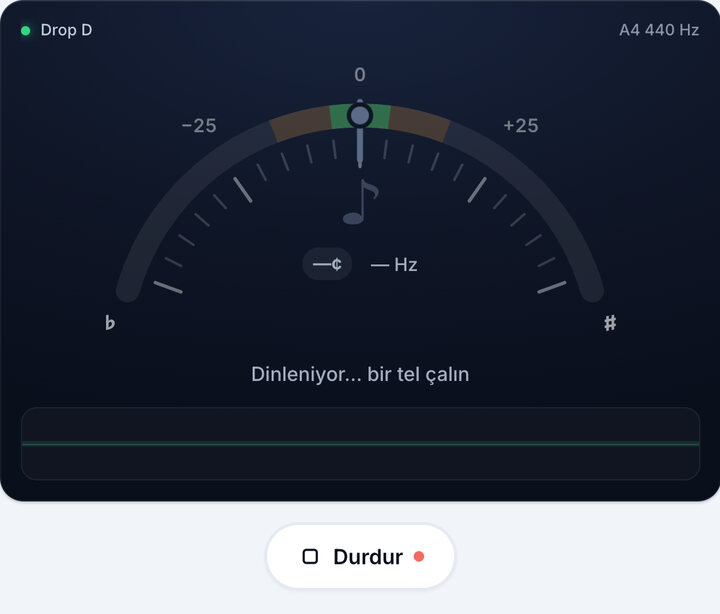 Akort aletini başlatın – Drop D Bas Akordu