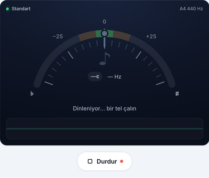 Akort aletini başlatın – Online Bas Akort Aleti