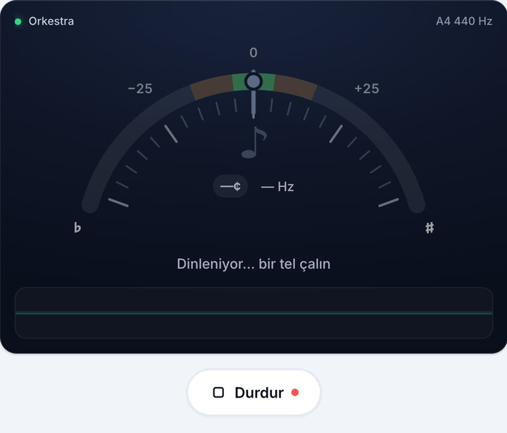Akort aletini başlatın – Online Kontrbas Akort Aleti