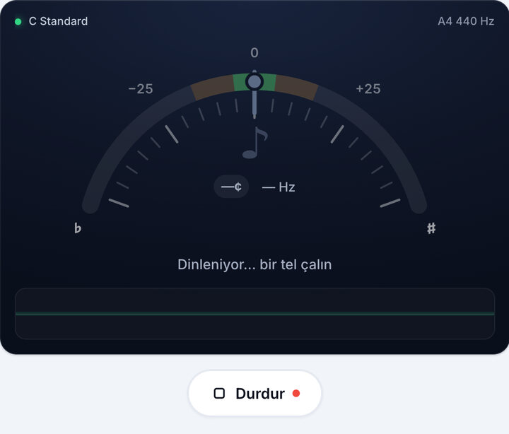 Akort aletini başlatın – C Standard Akordu