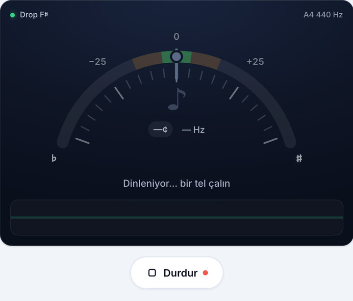 Akort aletini başlatın – Drop F♯ Akordu
