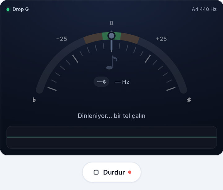 Akort aletini başlatın – Drop G Akordu