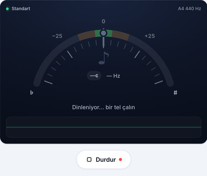 Akort aletini başlatın – Standart Akordu