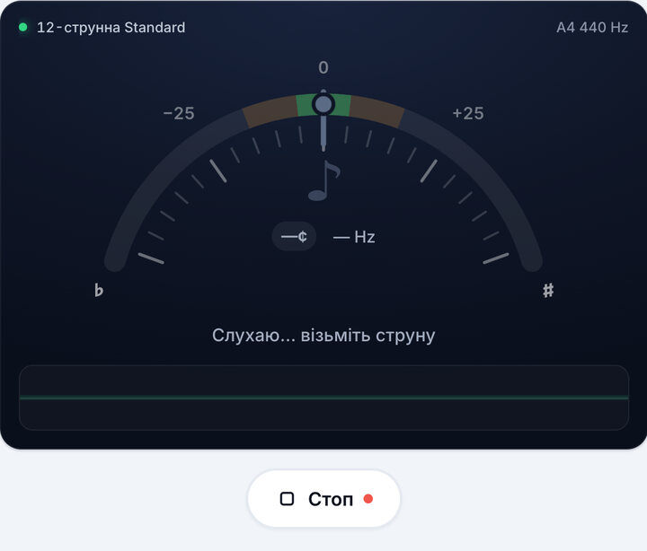 Увімкніть тюнер – Тюнер для 12-струнної гітари