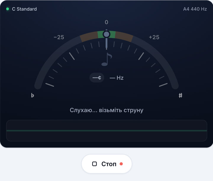 Увімкніть тюнер – Стрій C Standard