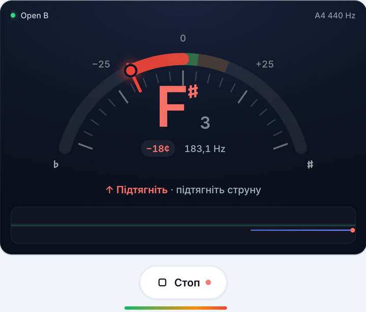 Грайте по одній струні – Стрій Open B