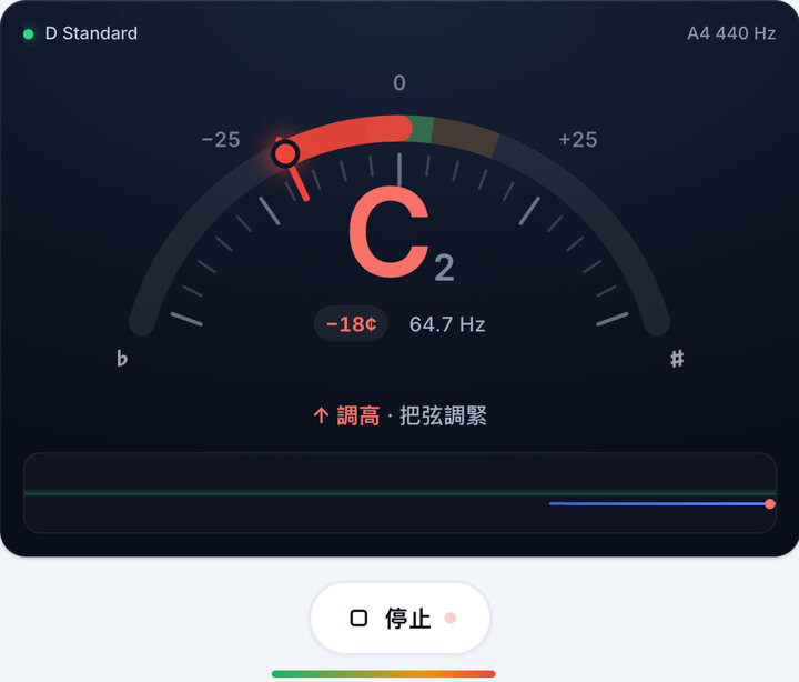 一次彈一根弦 – D Standard 貝斯 調弦