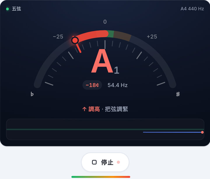 一次彈一根弦 – 五弦 低音大提琴 調弦